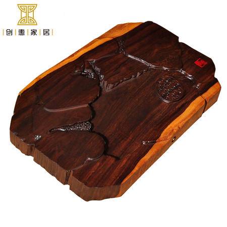 创惠 黑檀 进口红木 茶盘 方形 厂家直销 功夫茶盘 黑檀木茶盘 实木茶盘 整块 雕刻 青莲 方盘图片大全 邮乐官方网站